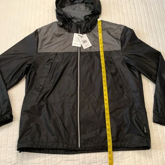 NWT Noize Colorblock Oden Hooded Zip Up Windbreaker, Black & Gray, Size L - Picture 10 of 16